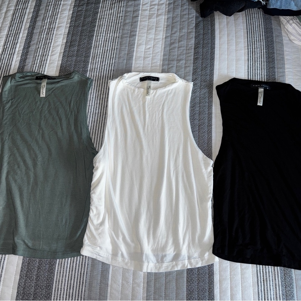 3 x Final Touch Sleeveless Tank Tops
